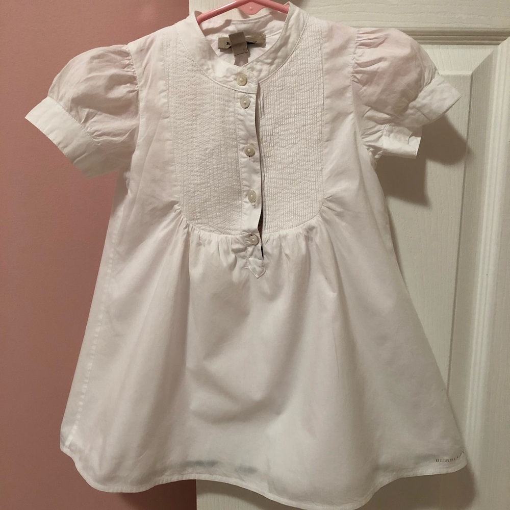 White Burberry dress. Size 18M.